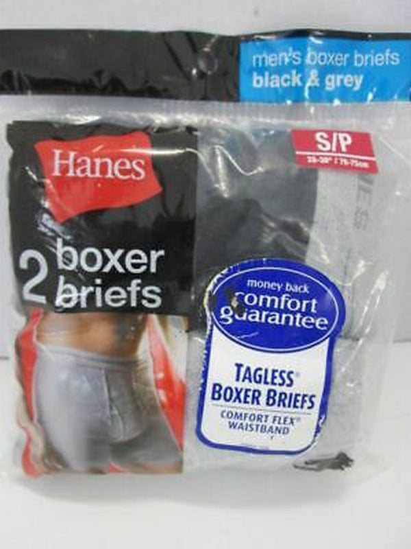 Hanes Men's Size S/P Tagless Boxer Briefs 6 Pack Brand New in Sealed Package