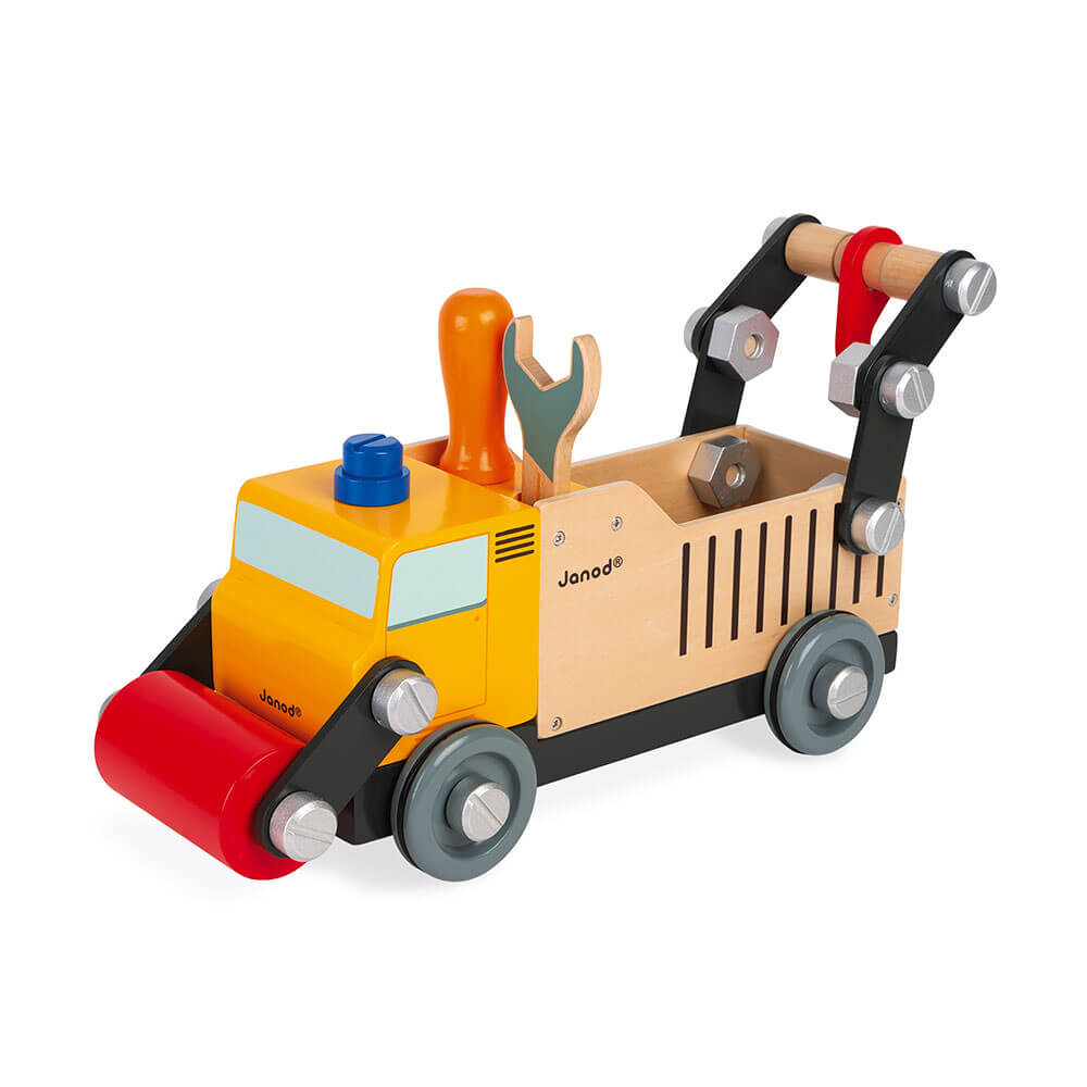 Janod - drewniana ciężarówka do składania z narzędziami Brico’kids