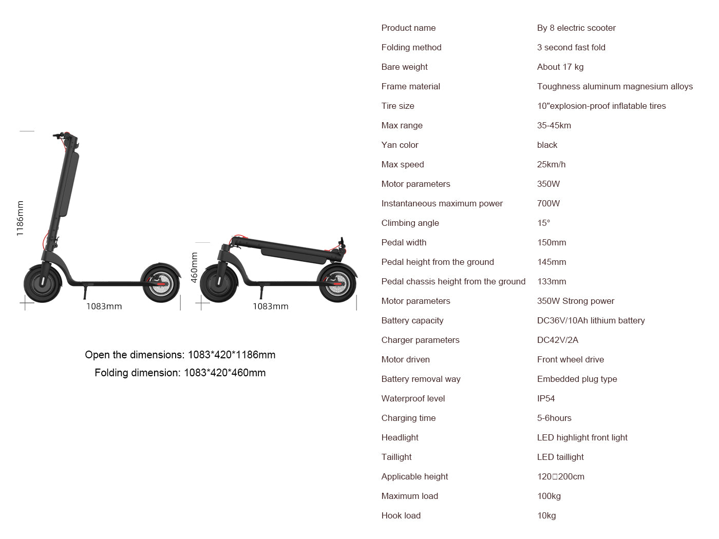 KIXIN X8 350W 45KM Foldable Electric Scooter Large Battery