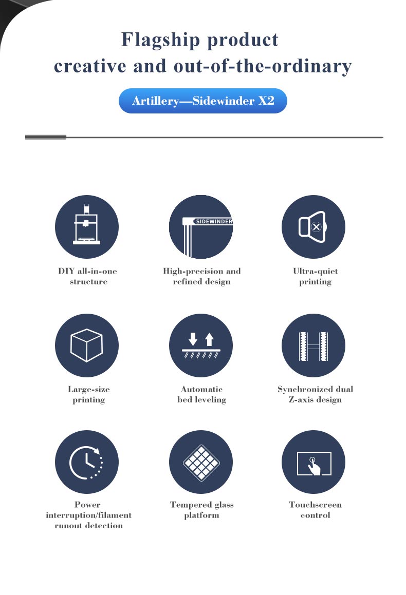 Arillery 3D Sidewinder X2 Upgraded ABL Auto Calibration 3D Printer