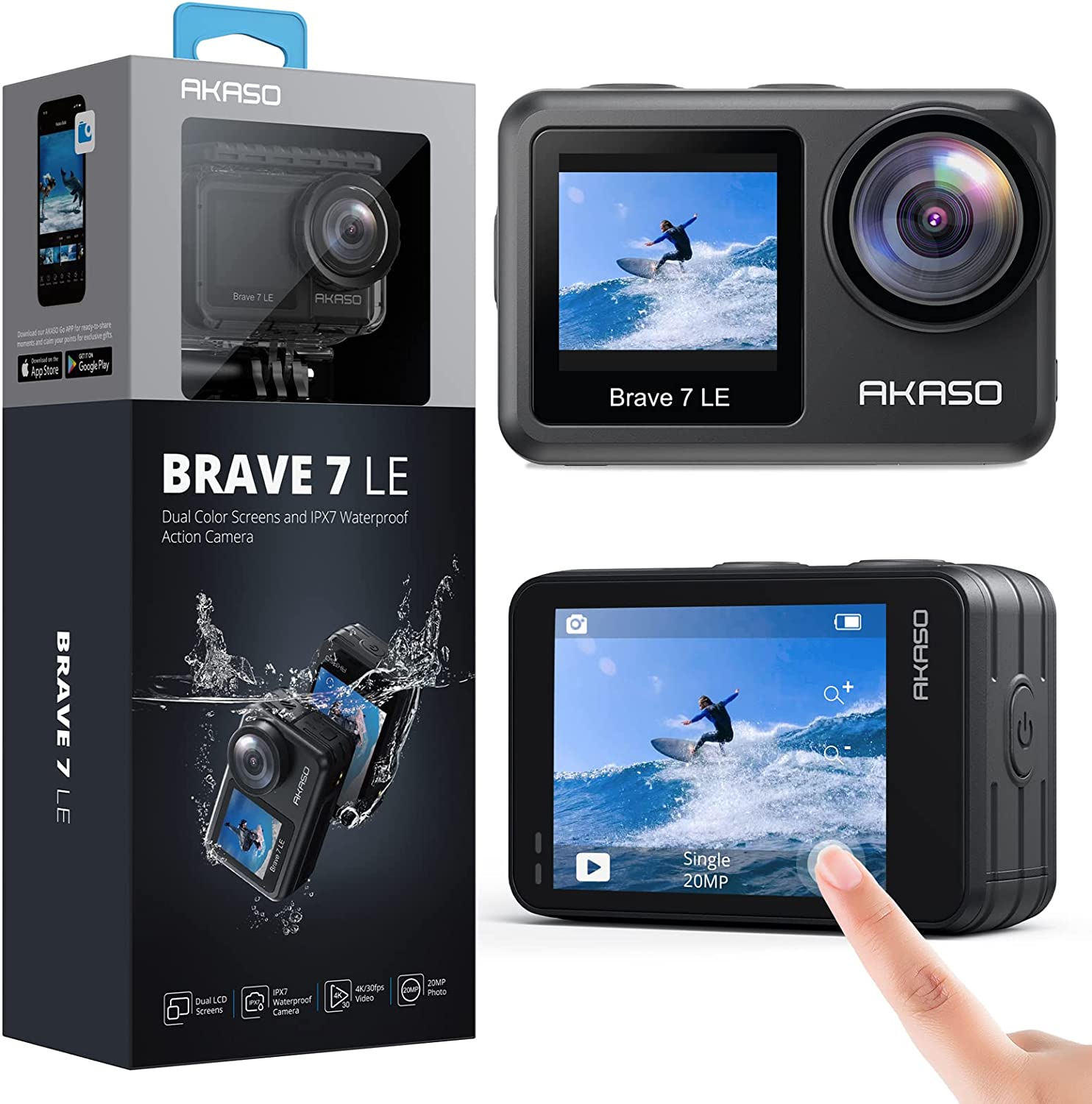 AKASO Brave 7 LE 4K30FPS 20MP Wi-Fi Action Camera