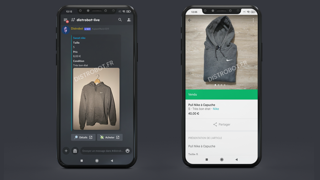 Illustration d'un bot Vinted utilisé sur Discord pour faciliter le système d'achat-revente.