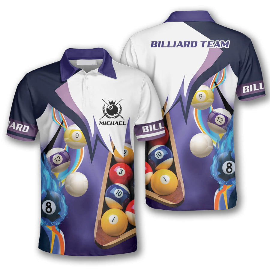 Billiard Purple Custom Billiard Shirts for Men, Custom Billiard ball f