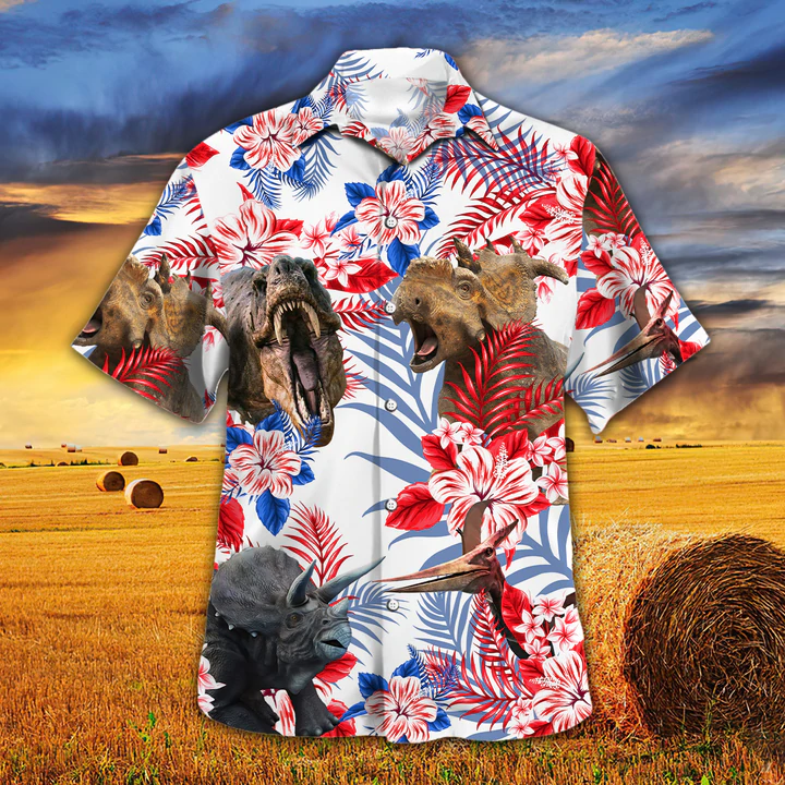 hawaiian dinosaur shirt