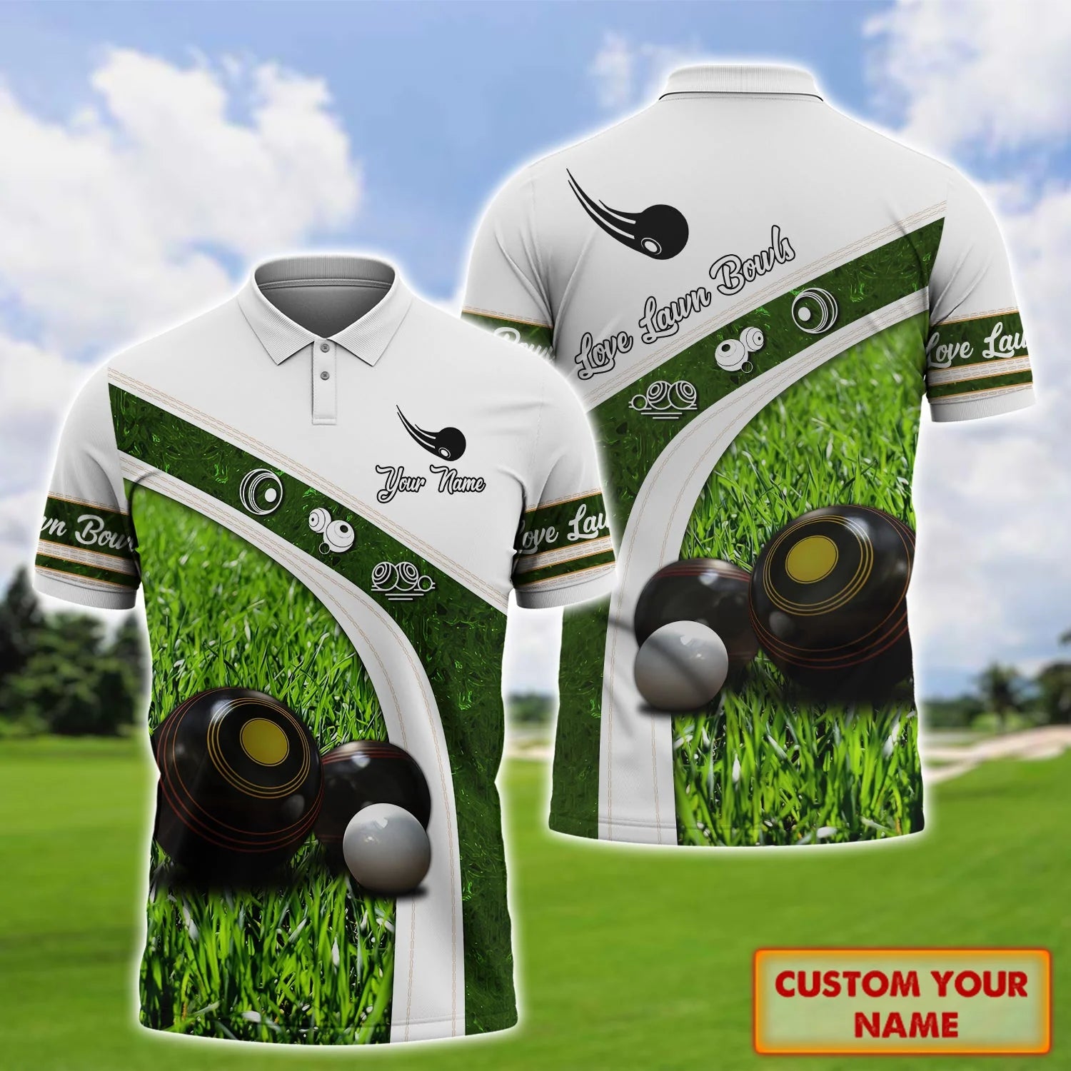 Lawn Bowls - Personalized Name 3D Polo Shirt, Lawn Bowls polo shirt fo