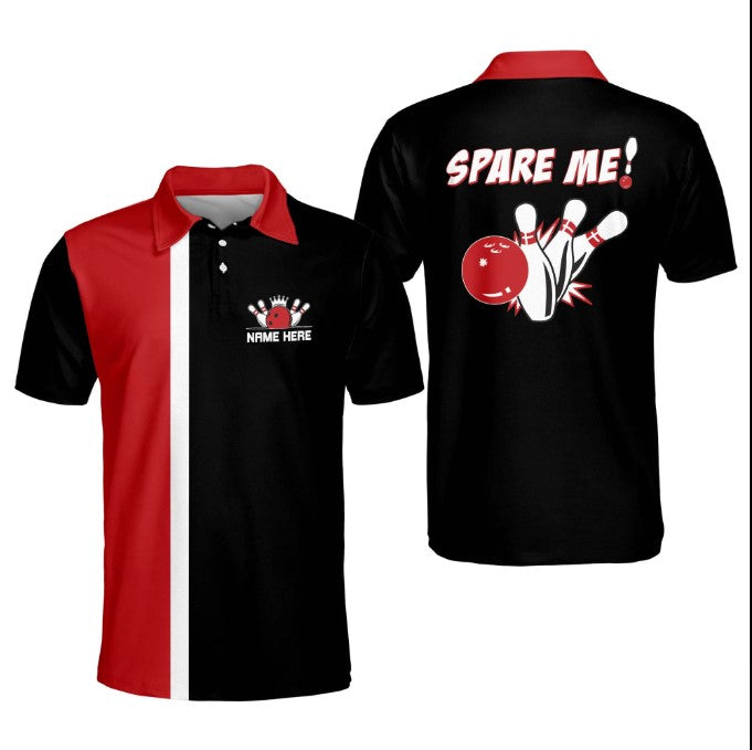 Personalized Name Spare Me Bowling Polo Shirts For Men