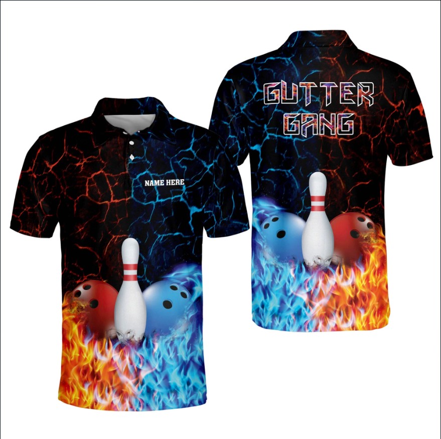 Custom My Balls Are On Fire Bowling polo Shirts for Men, Bowling team