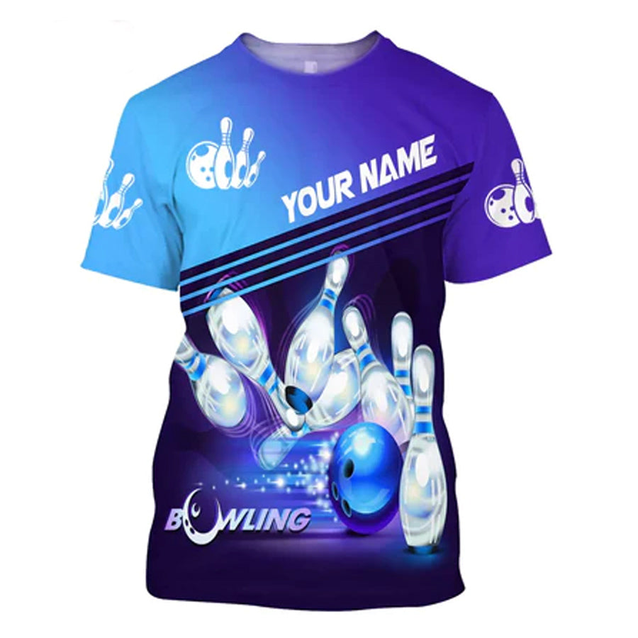 Bowling Custom Shirt Blue Bowling Shirt Team Uniform Player