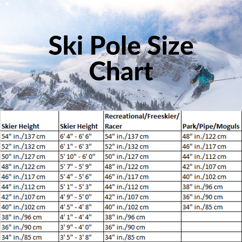 Ski Pole Size Chart Cm