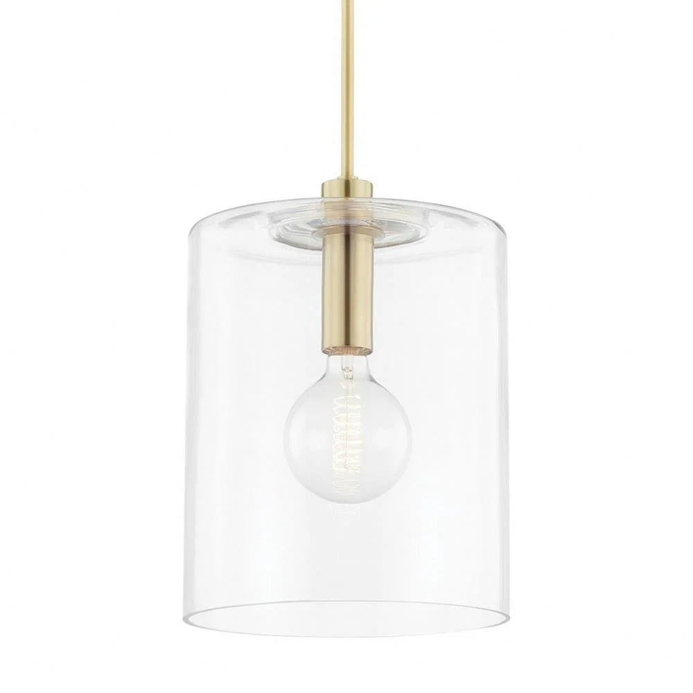 -1 Light Large Pendant in Transitional Style-12 inches Wide By 17.5 inches High-Aged Brass Finish Bailey Street Home 735-Bel-4488928