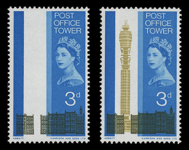 Great Britain 1965 3d Opening of Post Office Tower missing olive-yellow