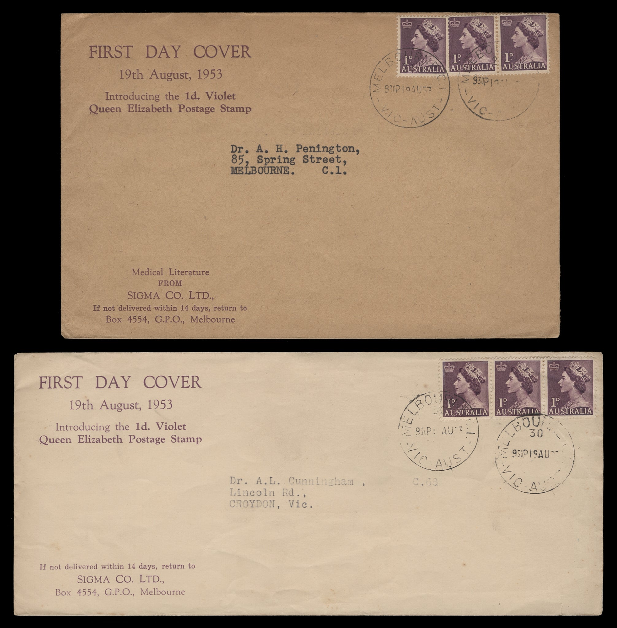 Sigma 1953 first day covers