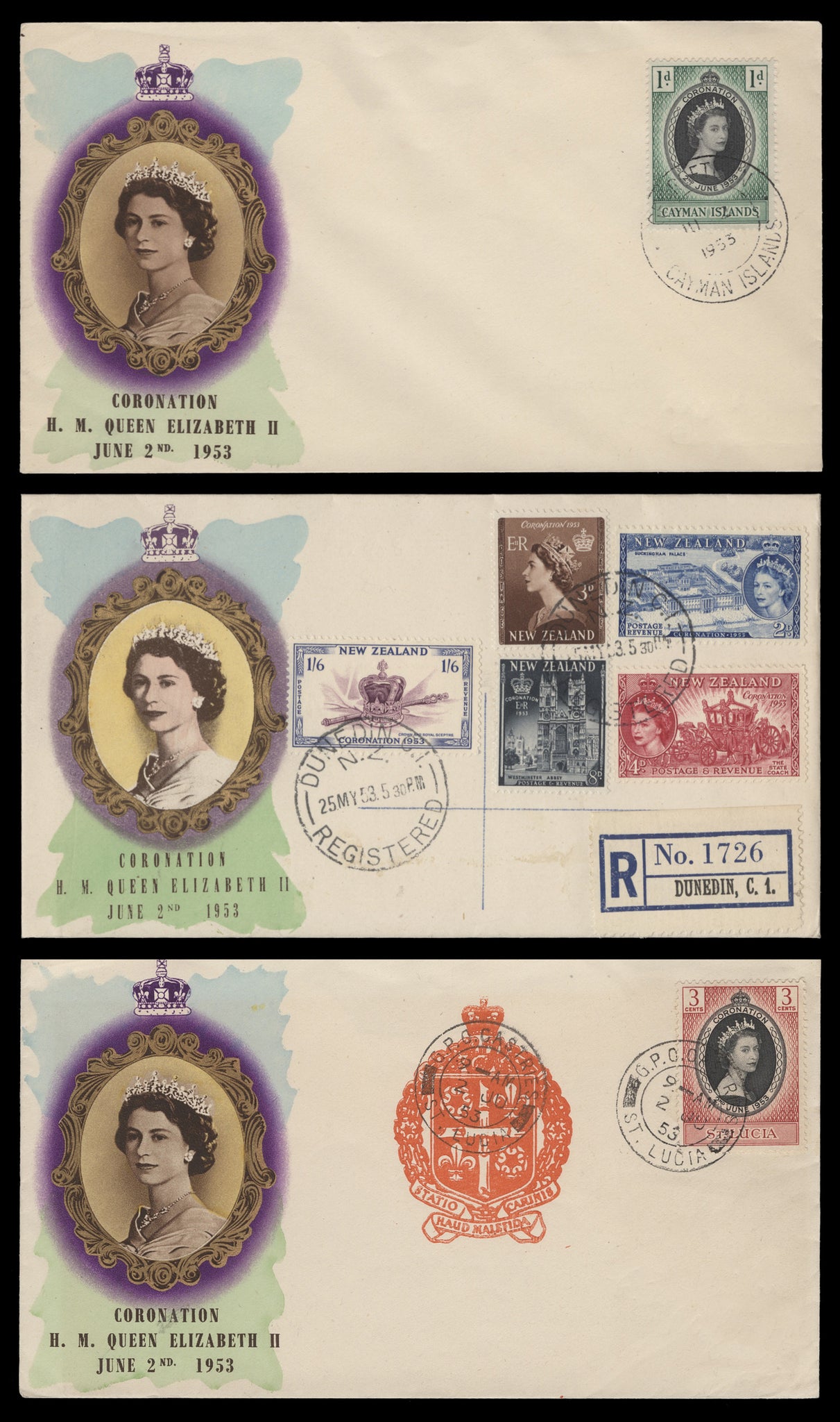 1953 Coronation BPA/PTS covers colour embellished by Overseas Mailers