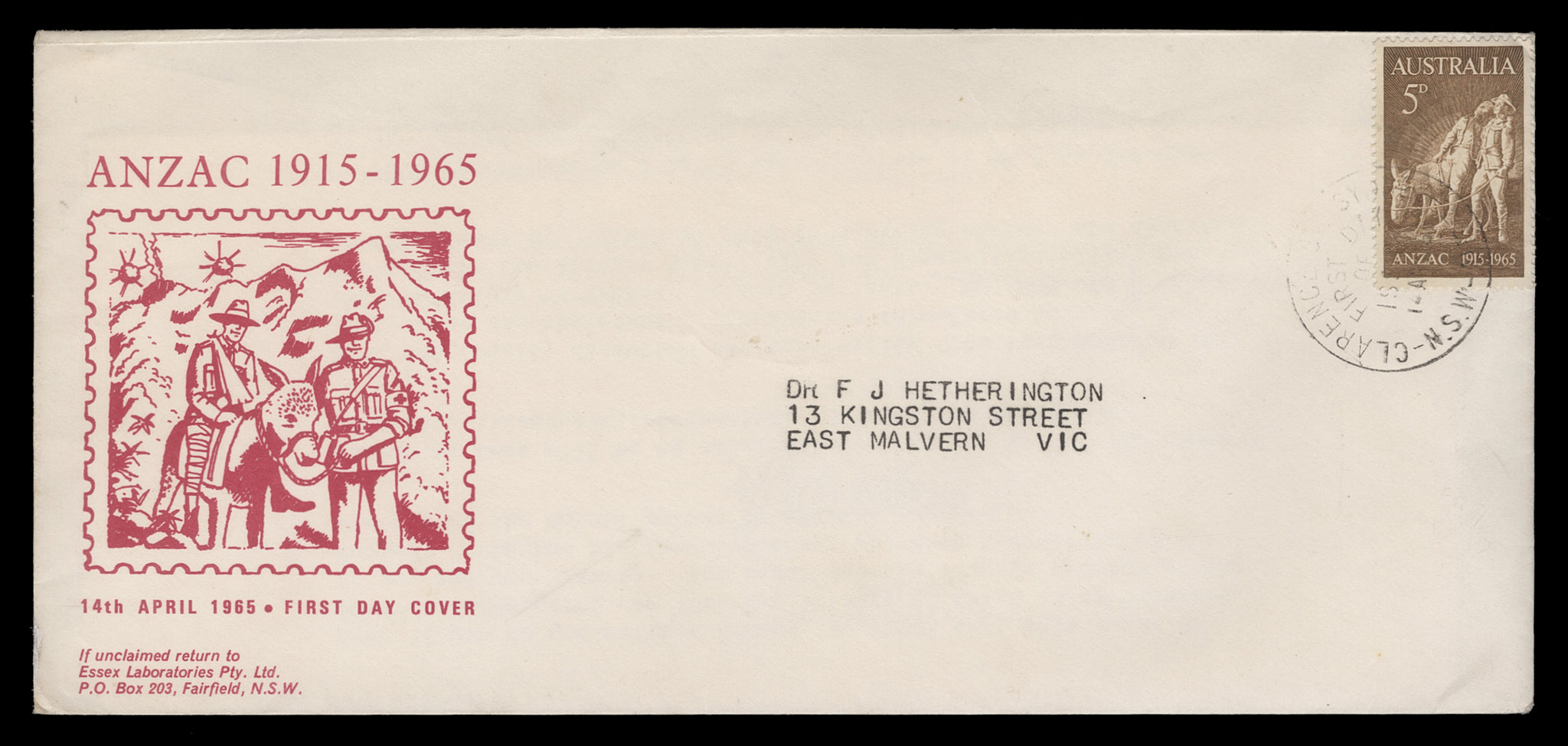 Essex 1965 first day cover