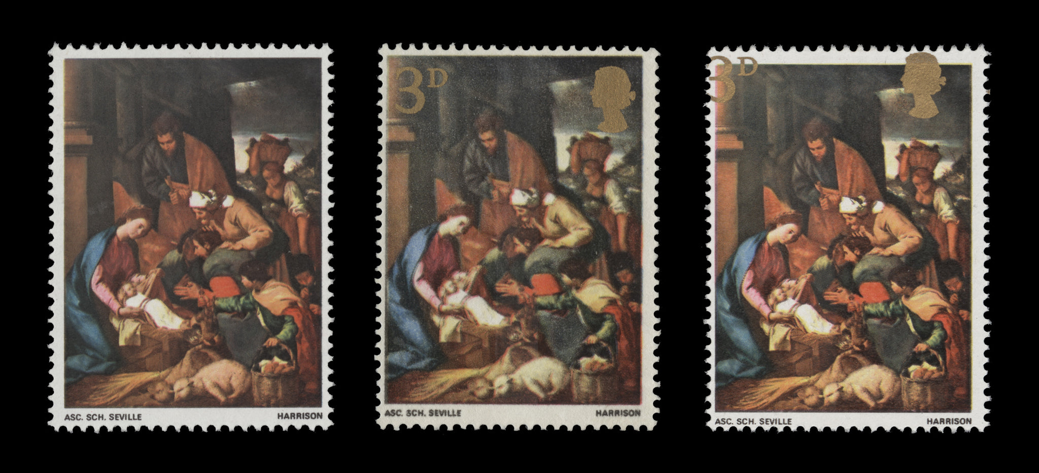 Great Britain 1967 3d Christmas varieties