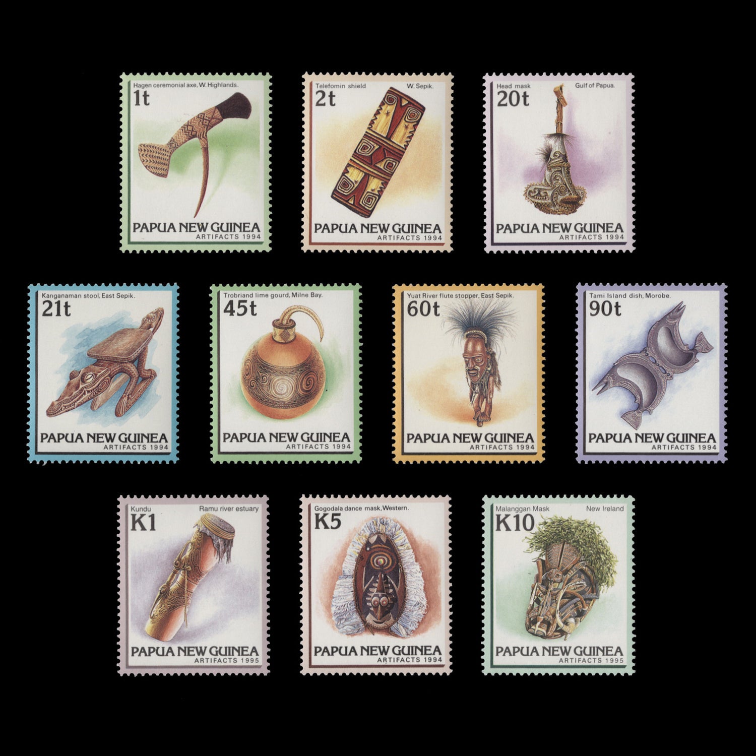 Papua New Guinea 1994 (MNH) Artifacts Definitives – ZEBOOSE.COM