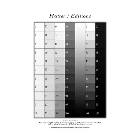 Hatter Editions Calibration Target for Black and White Printing