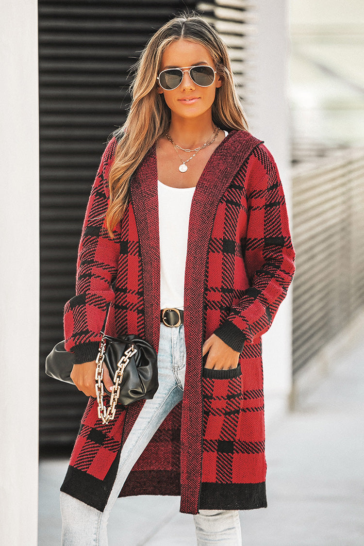 Chelsey Plaid Open-Front Cardigan