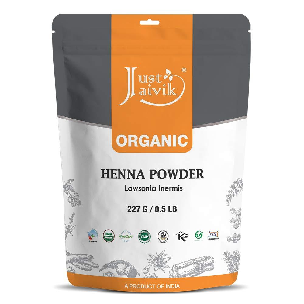 Just Jaivik | Henna Powder | 227g | USDA Certified Organic | Henna | For Natural Color, Shine And Conditioning Hair