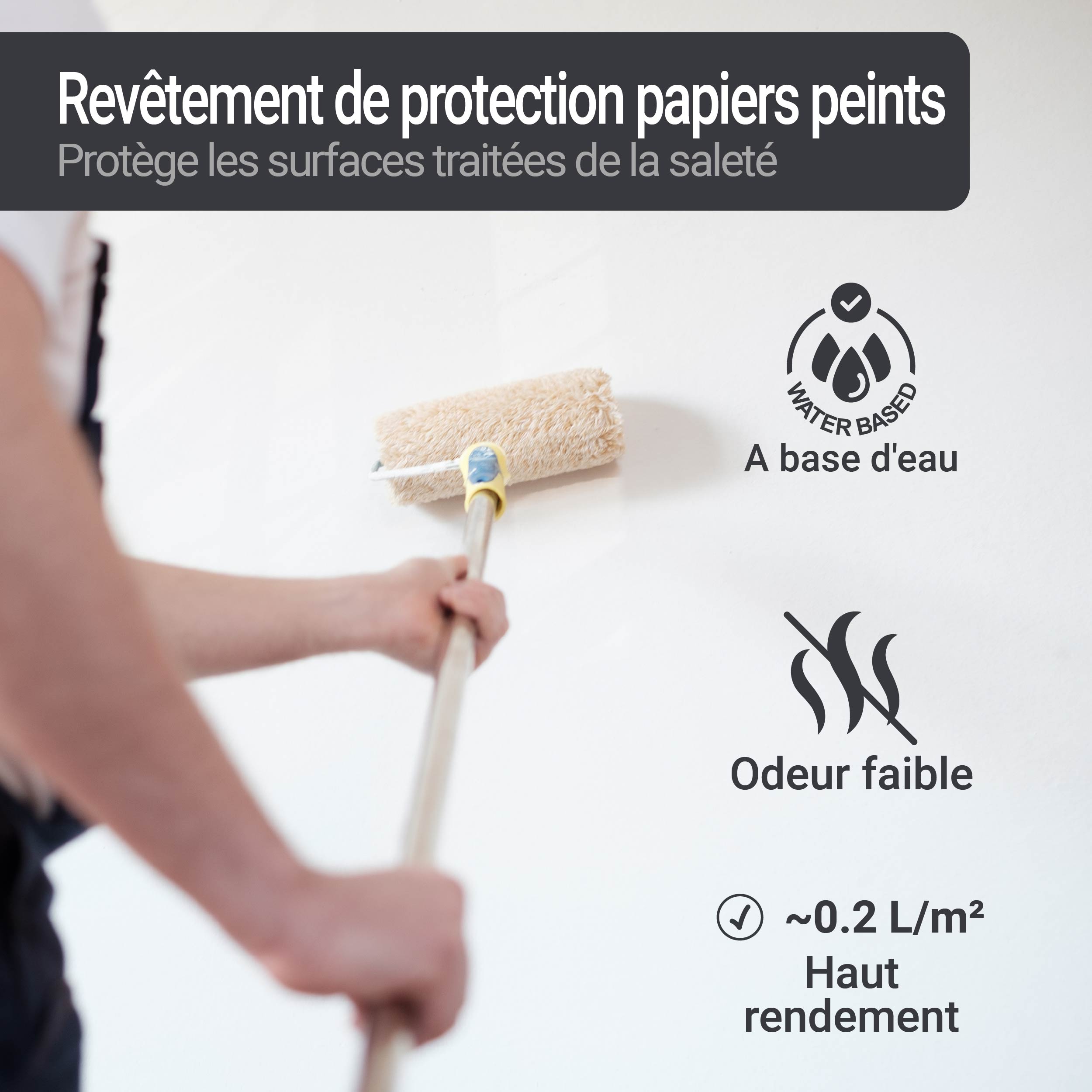 Revêtement de protection papiers peints, peinture - Incolore W536 1-10