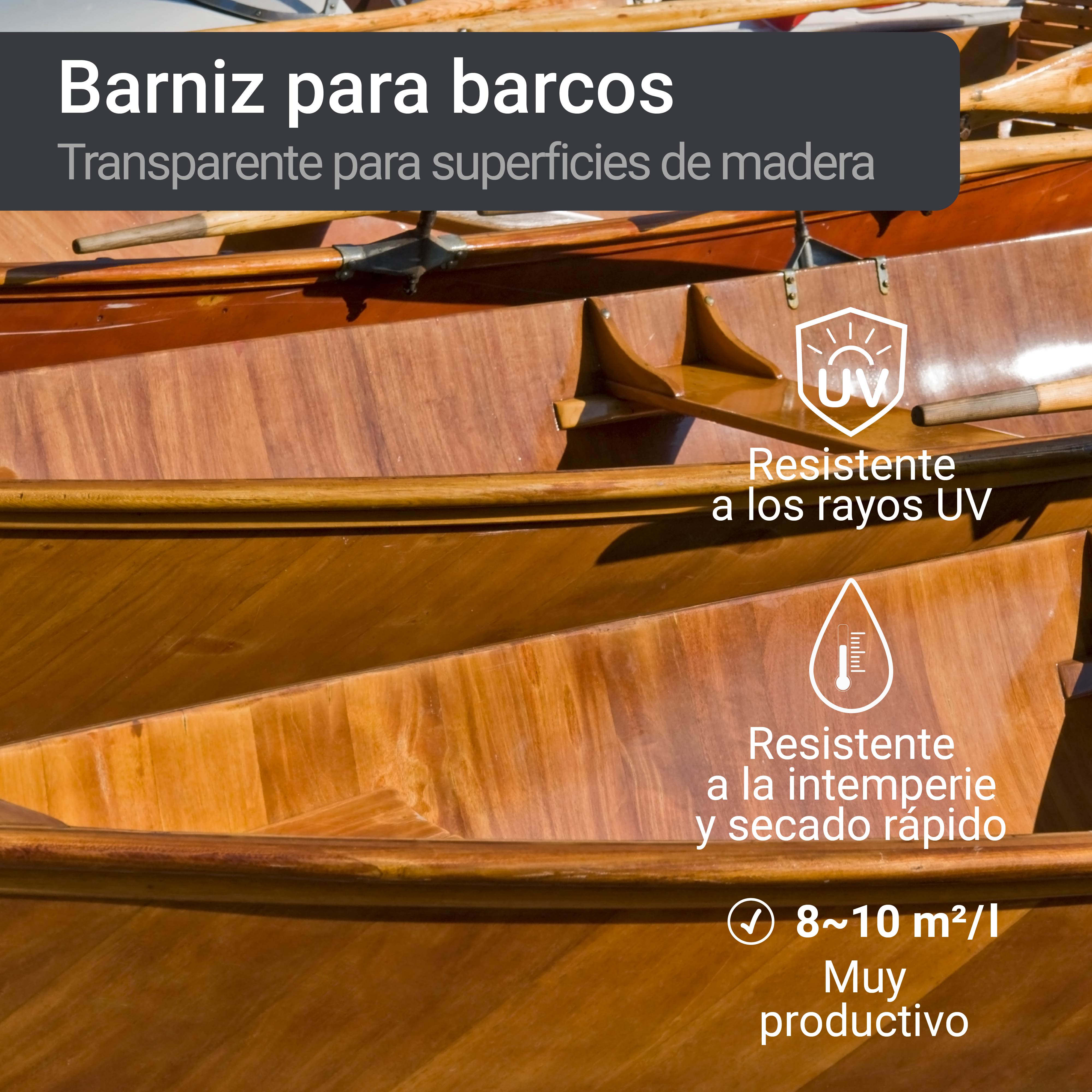 Barniz marino para madera barco yate bote exterior intemperie W400 Satinado  1-20L