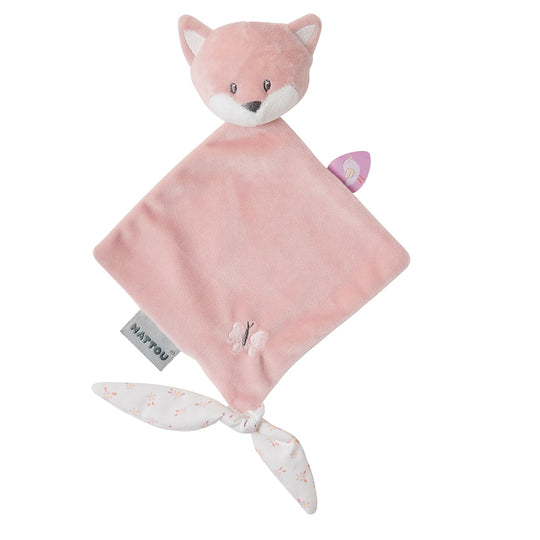 Nattou Pure grey Doudou plat lange lapin rose 50 cm