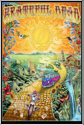 Grateful Dead Golden Road Heady Art Print Tapestry 53x85