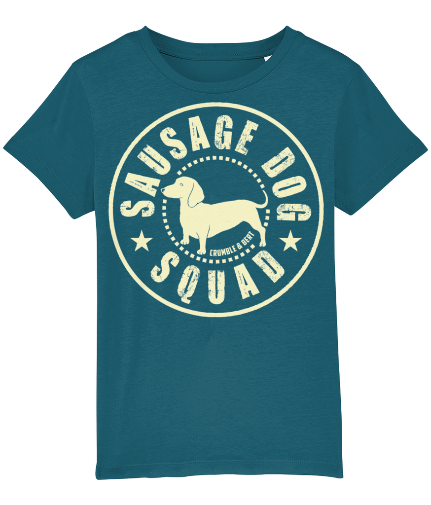 Sausage Dog Squad Kids T-shirt - Cream Logo