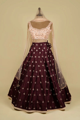 WINE MAROON LEHENGA CHOLI