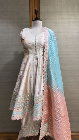 Gota Embellished Anarkali Suit Set For Women