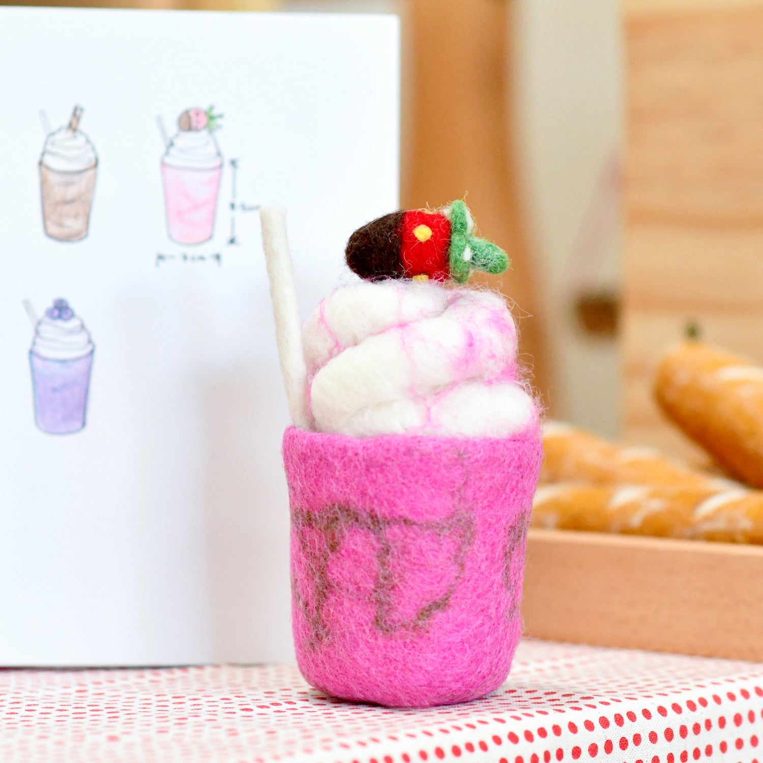 Tara Treasures Felt Strawberry Milkshake Buy From Hotchpotch