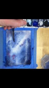 step 7 add dark colors in wet paint to allow pigment to bleed towards center