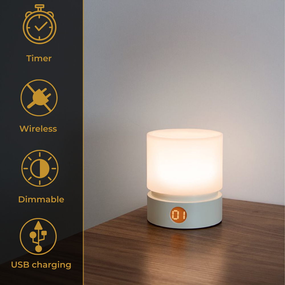 Draadloze tafel-/nacht lamp – Mini Led-lamp Lueas