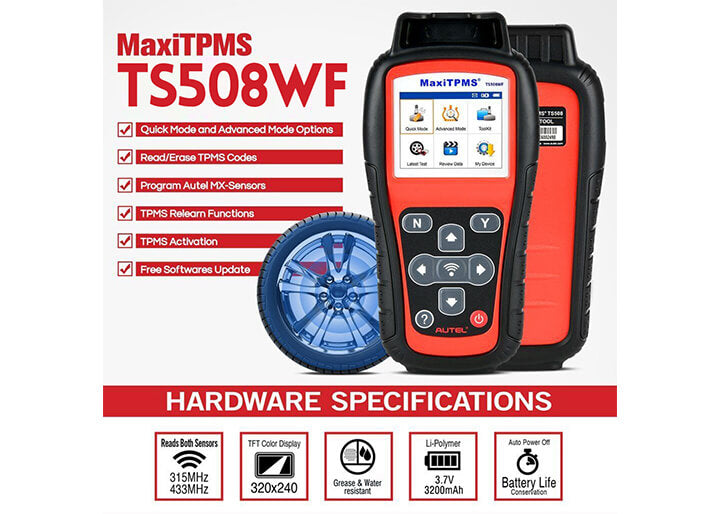 The Autel MaxiTPMS TS508WF is a state-of-the-art TPMS diagnostic tool
