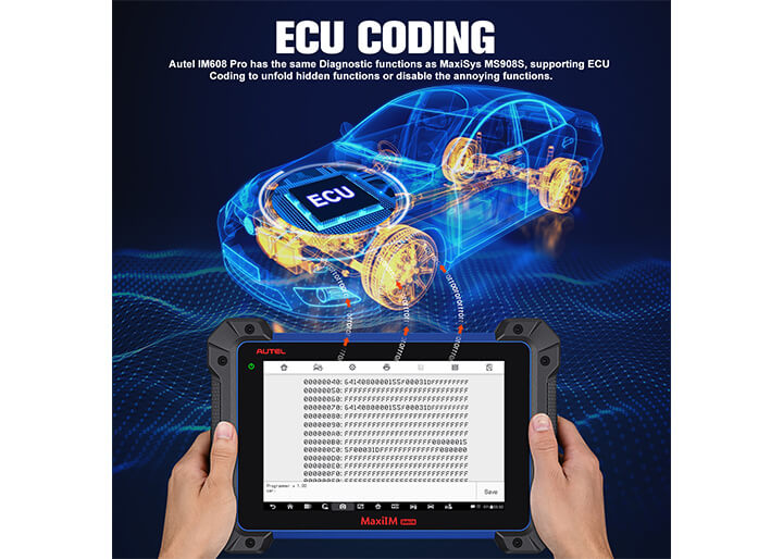 The Autel autel maxiim im608 ii key programmer has Advanced ECU Coding
