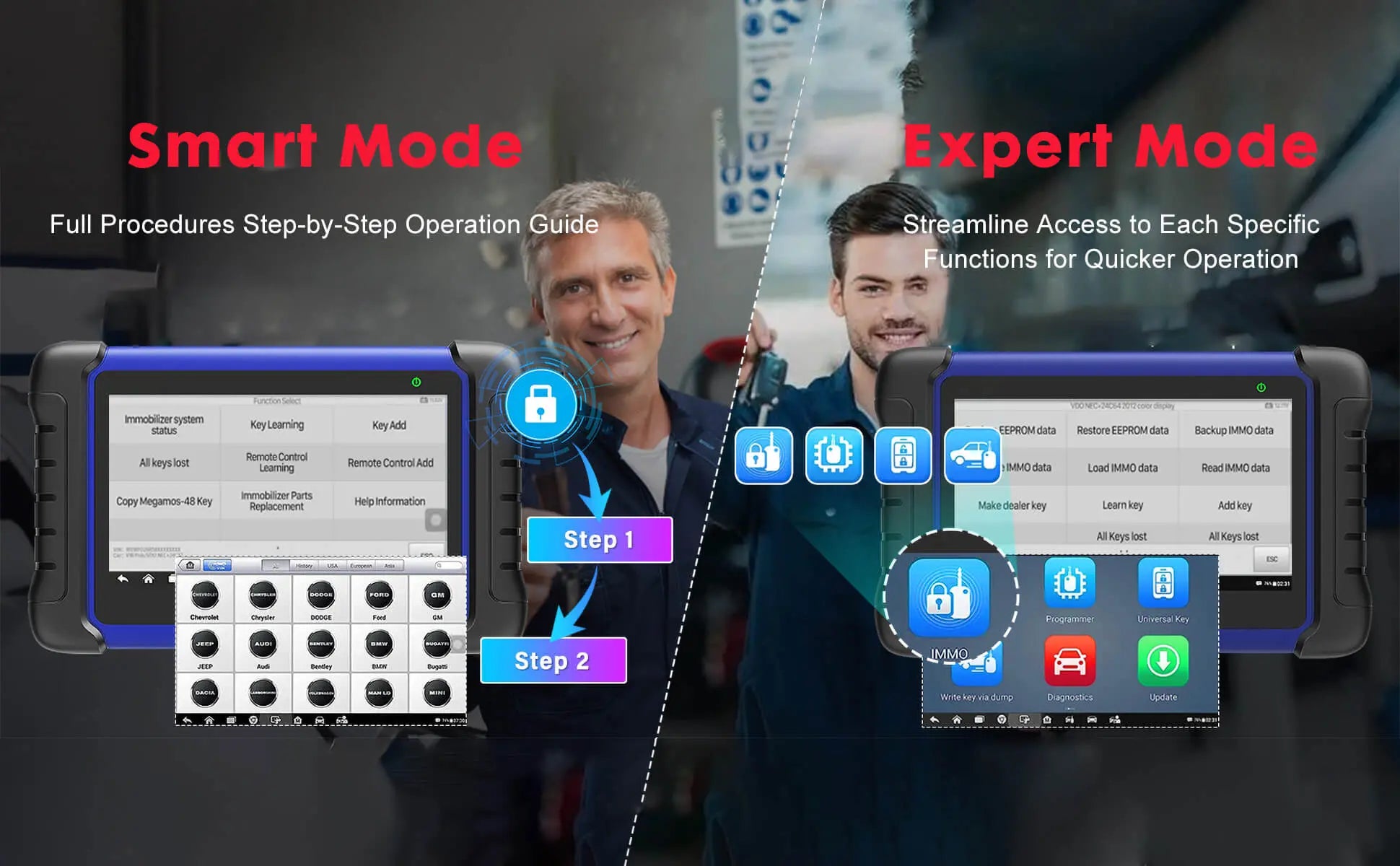 autel im508 has smart mode and expect mode