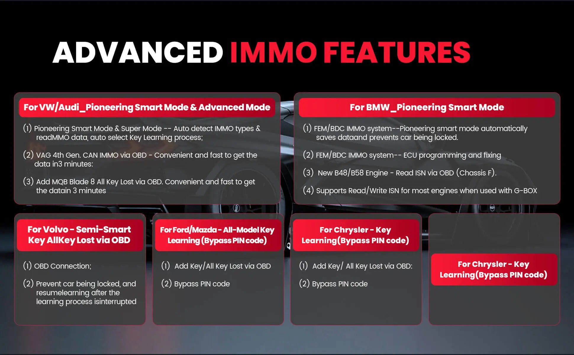 autel im508s & advanced immo features