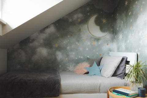 Espace nuit pour enfant habillé du taupe Good Indention de chez COAT et de motifs originaux