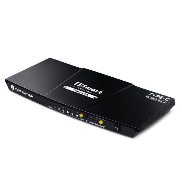 KVMスイッチ | 4ポート HDMI 4K60Hz EDID付き 壁掛け可能 - TESmart