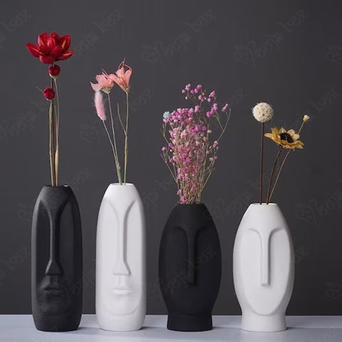 #Pooja Box Human Face Shape Ceramic Flower Vase
