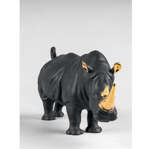 #Pooja Box Rhino Calf Sculpture Showpiece
