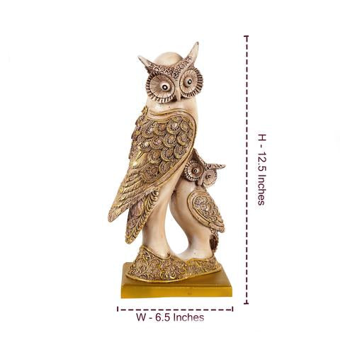 #Pooja Box Artistic Gold Winged Bright Owls