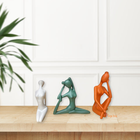 #Pooja Box Abstract Art Ceramic Yoga Poses Figurine