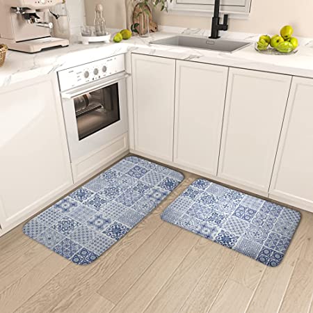 Qianyingmeng Kitchen Mat,Kitchen Rugs Non Skid,Anti Fatigue Mats for  Kitchen Floor,Kitchen Sink Mats,Kitchen Rugs Washable,Farmhouse Kitchen