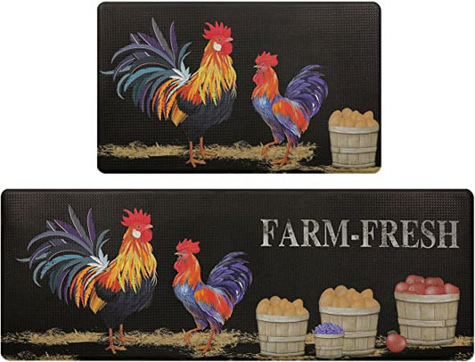 Tosuoka Kitchen Mat 2 Pieces Cushioned Anti Fatigue Kitchen Mats