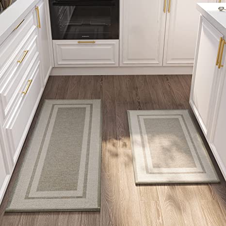 Rubber Backing Non Skid Quick Dry Washable Kitchen Rugs – Modern