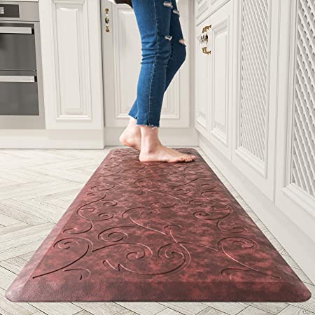 Floral 2 Pcs Anti Fatigue Herbs Floral Kitchen Floor Mat Washable