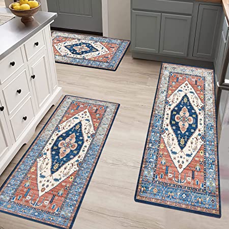HEBE Kitchen Rug Sets 3 Piece with Runner Non Slip Kitchen Rugs and Ma –  Joanna Home