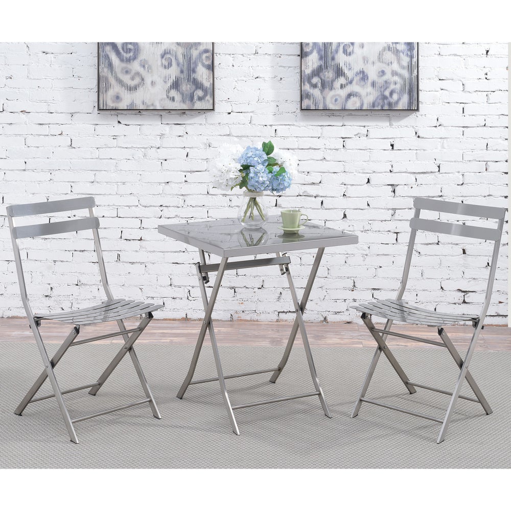 Furniture of America Gath Contemporary Silver Side Chairs (Set of 2)