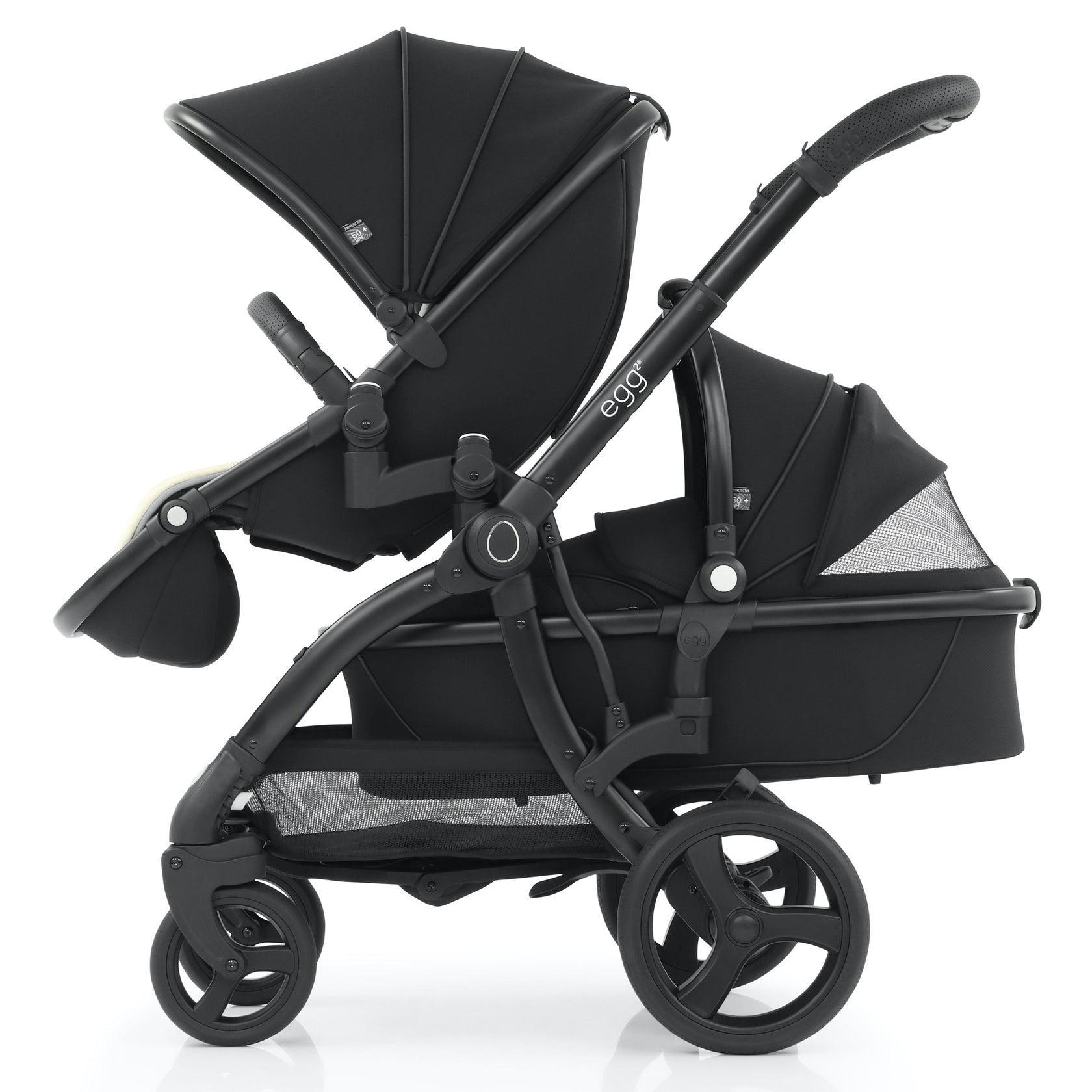 egg2® Stroller & Carry Cot in Just Black Bundle